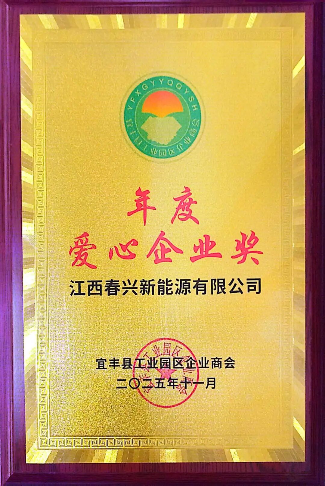 以心为擎，为爱发光！江西春兴新能源荣获“2025年度爱心企业奖”